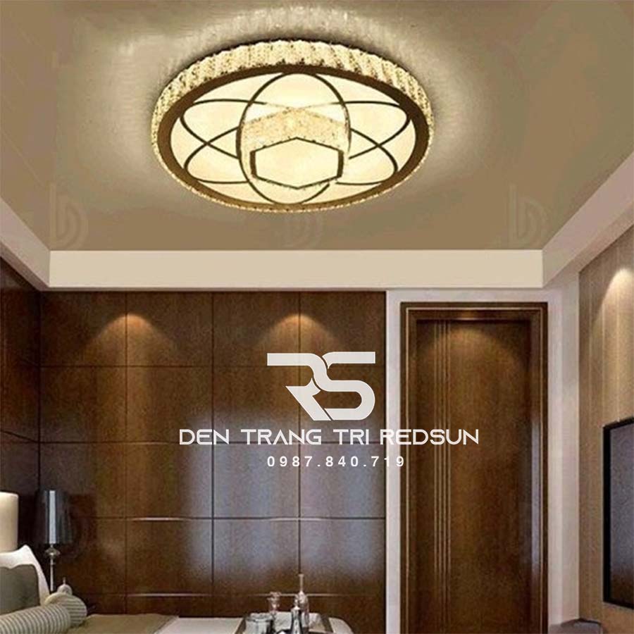 Đèn Mâm Mica Pha Lê Ốp Trần Phòng Khách Hiện Đại MKPL-026