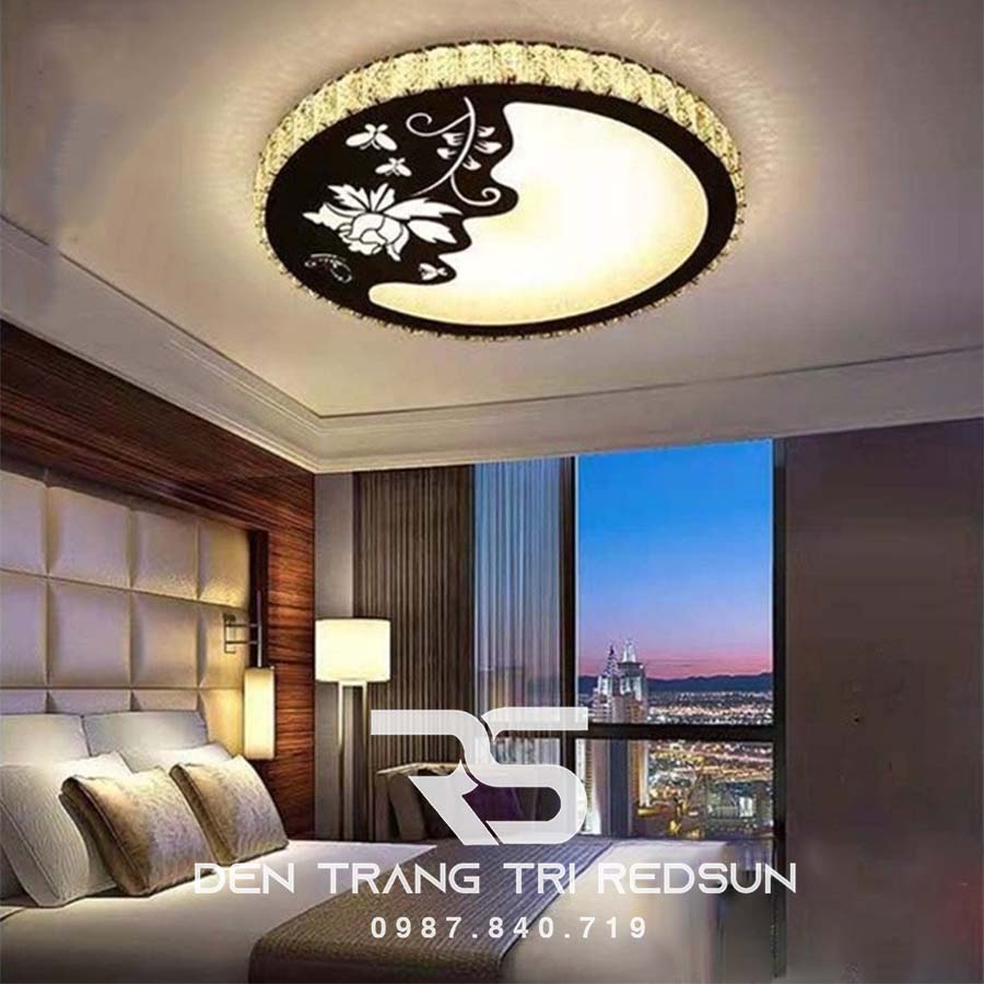 Đèn Mâm Mica Pha Lê Ốp Trần Phòng Khách Hiện Đại MKPL-049