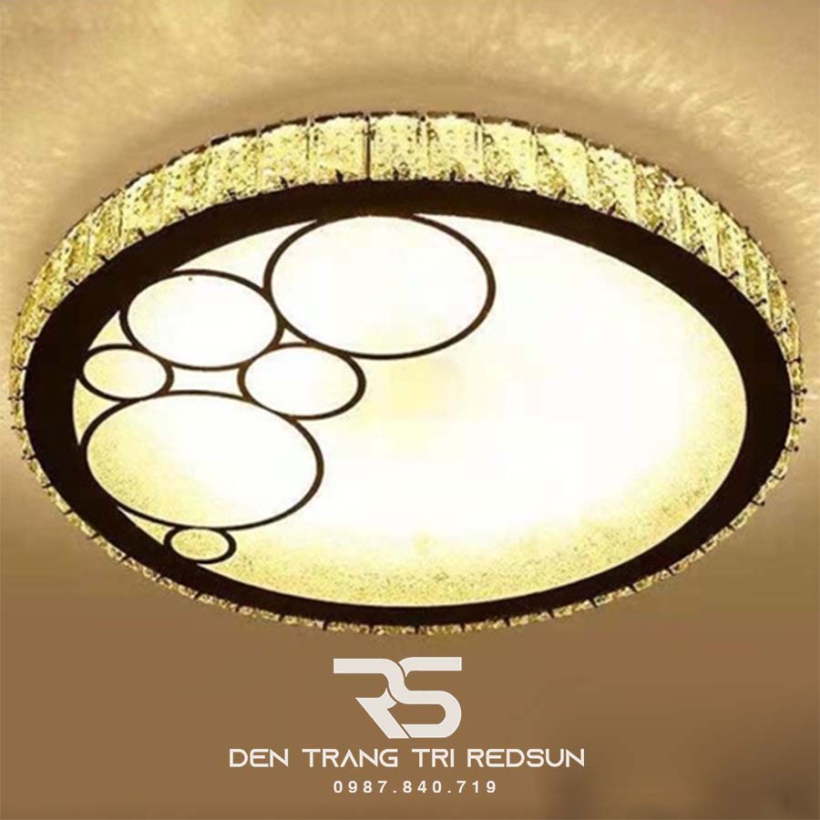 Đèn Mâm Mica Pha Lê Ốp Trần Phòng Khách Hiện Đại MKPL-050