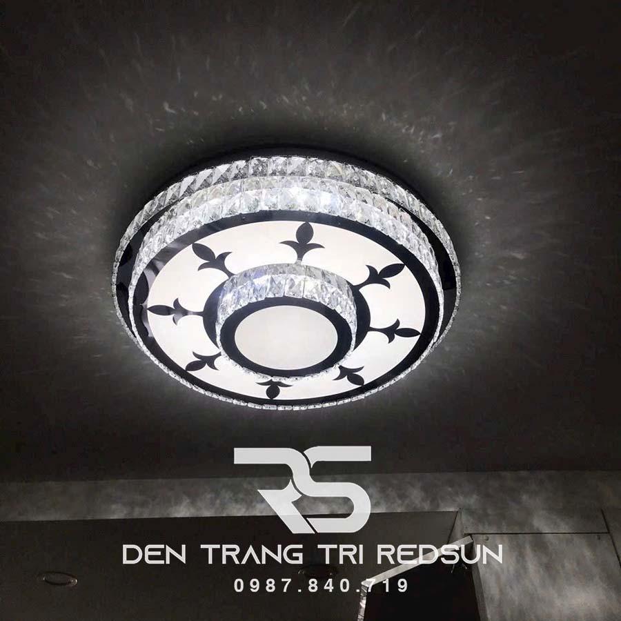 Đèn Mâm Mica Pha Lê Ốp Trần Phòng Khách Hiện Đại MKPL-057