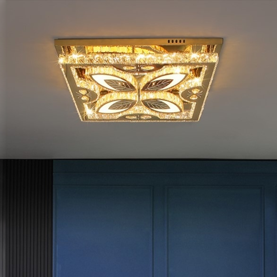 Đèn Mâm Mica Pha Lê Ốp Trần Phòng Khách Hiện Đại MKPL-07