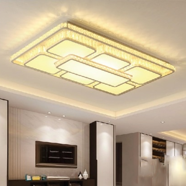 Đèn Mâm Mica Pha Lê Ốp Trần Phòng Khách Hiện Đại MKPL-090