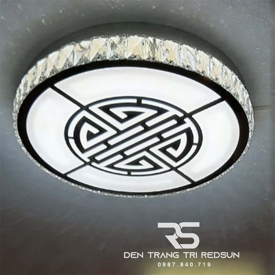 Đèn Mâm Mica Pha Lê Ốp Trần Phòng Khách Hiện Đại MKPL-107