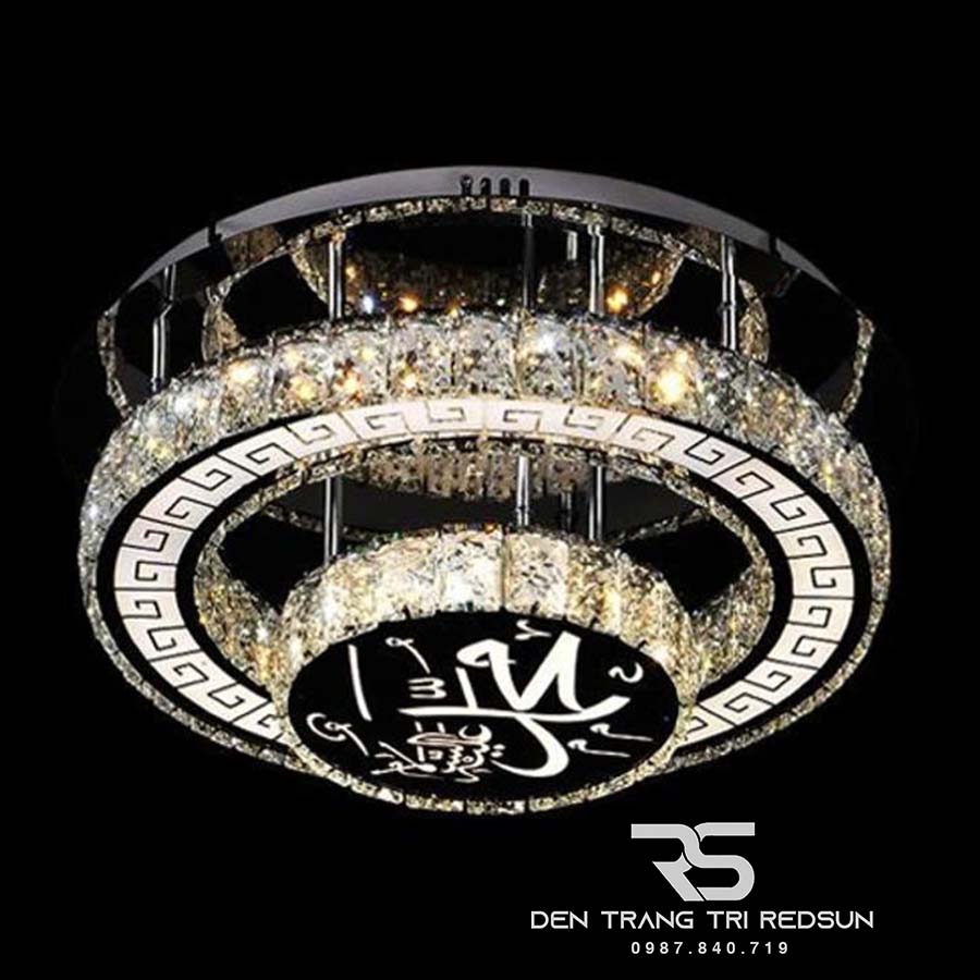 Đèn Mâm Mica Pha Lê Ốp Trần Phòng Khách Hiện Đại MKPL-116