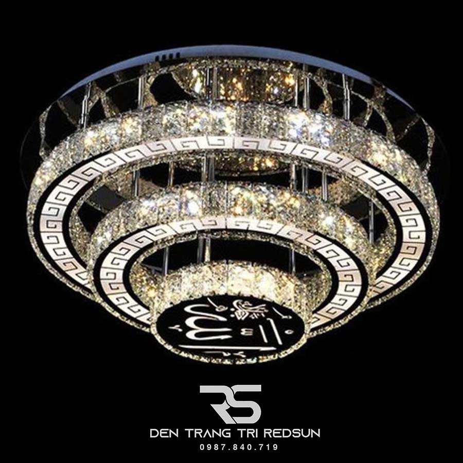 Đèn Mâm Mica Pha Lê Ốp Trần Phòng Khách Hiện Đại MKPL-116