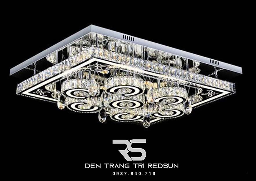 Đèn Mâm Mica Pha Lê Ốp Trần Phòng Khách Hiện Đại MKPL-124