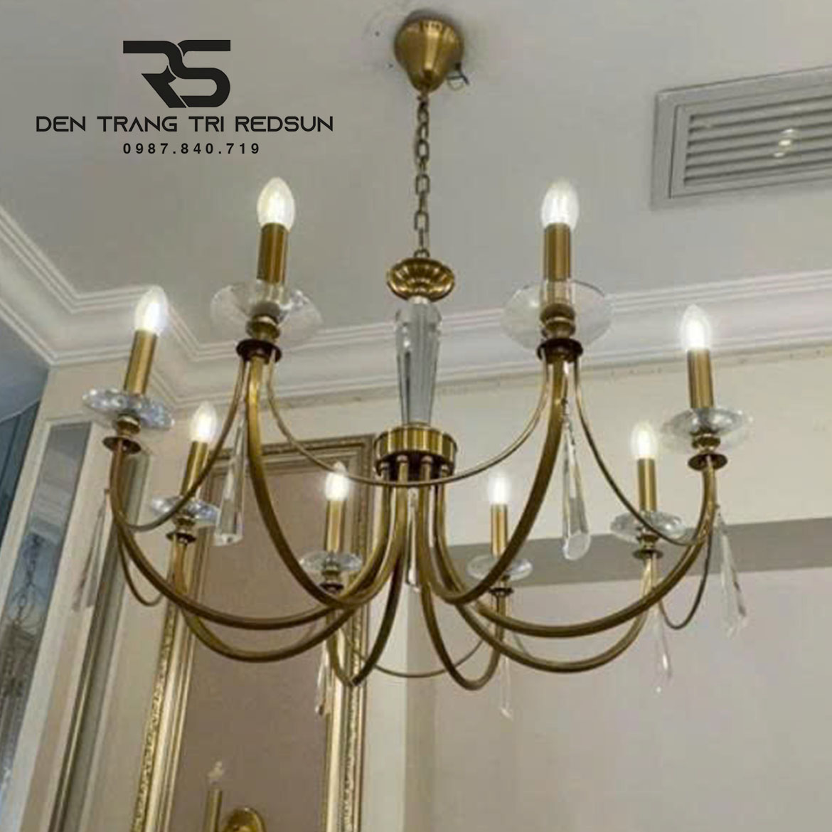 Đèn Chùm Phòng Khách Tân Cổ Điển Kiểu Nến DC-CTB093