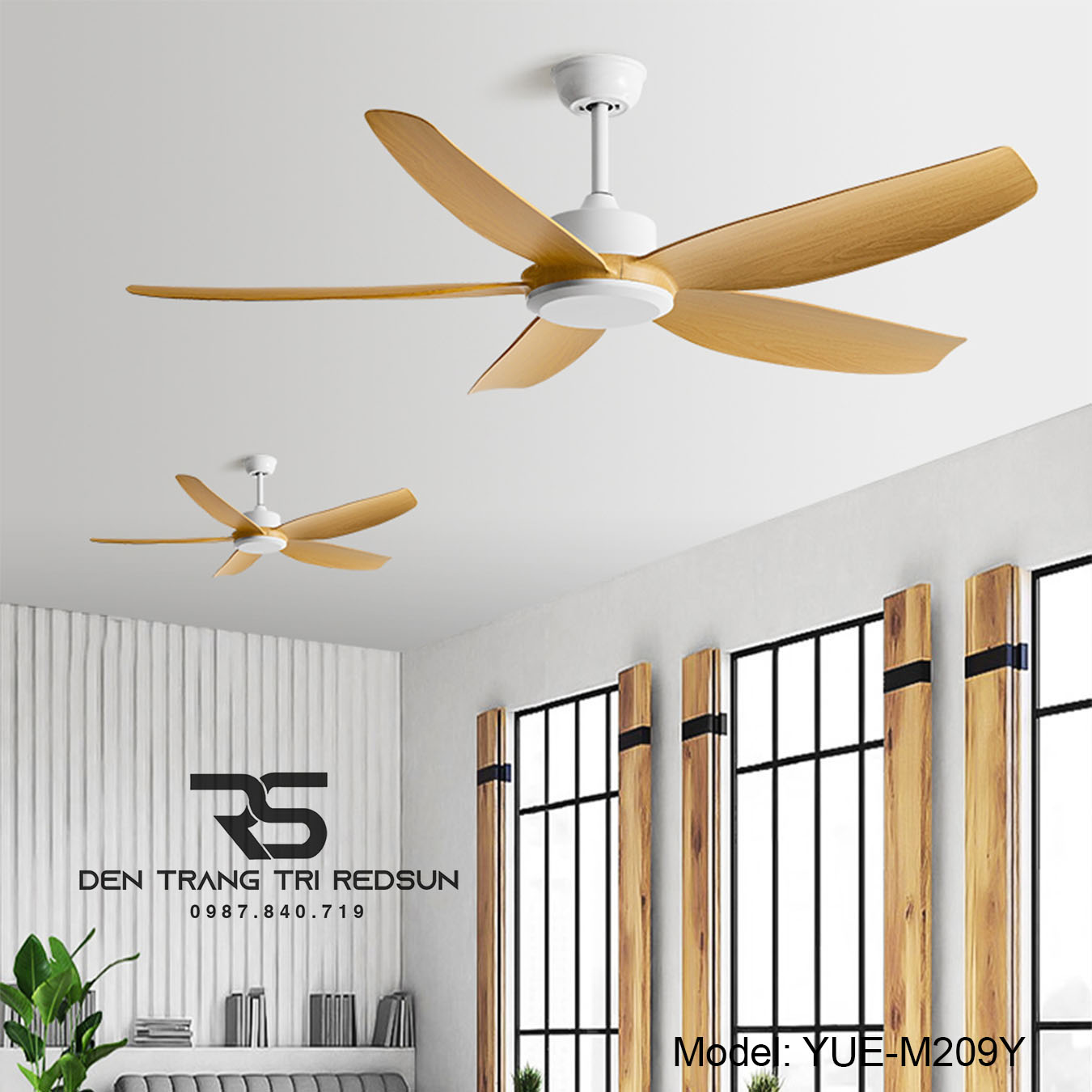 Quạt Trần Trang Trí Phòng Khách, Phòng Ngủ - YUE-M209Y
