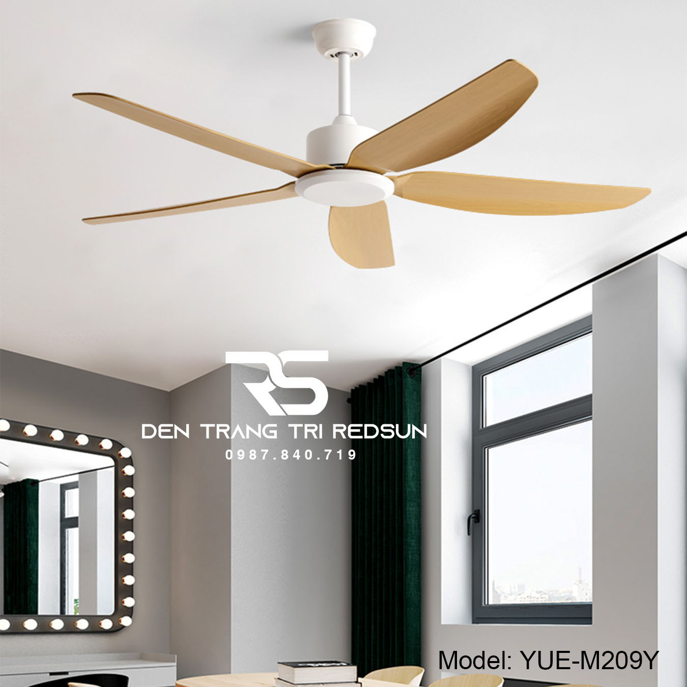 Quạt Trần Trang Trí Phòng Khách, Phòng Ngủ - YUE-M209Y