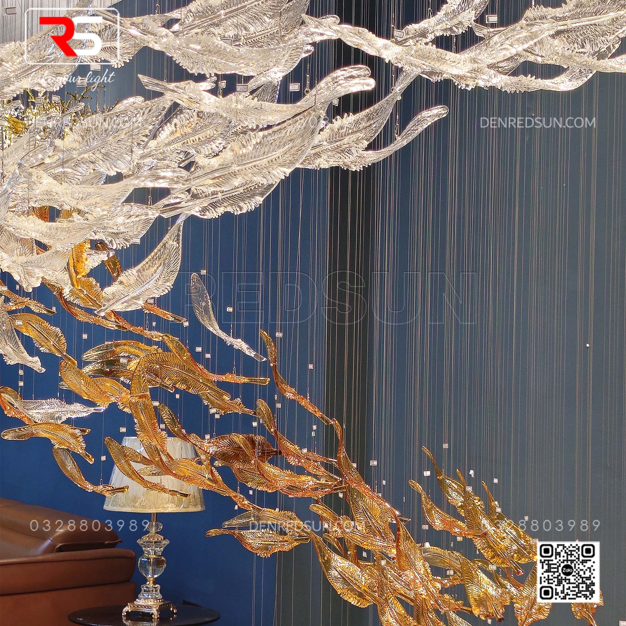 Đèn Chùm Thông Tầng Phòng Khách, Biệt Thự, Sảnh Khách Sạn Phong Cách Hiện Đại Lốc Xoáy HTK-NKFZ011