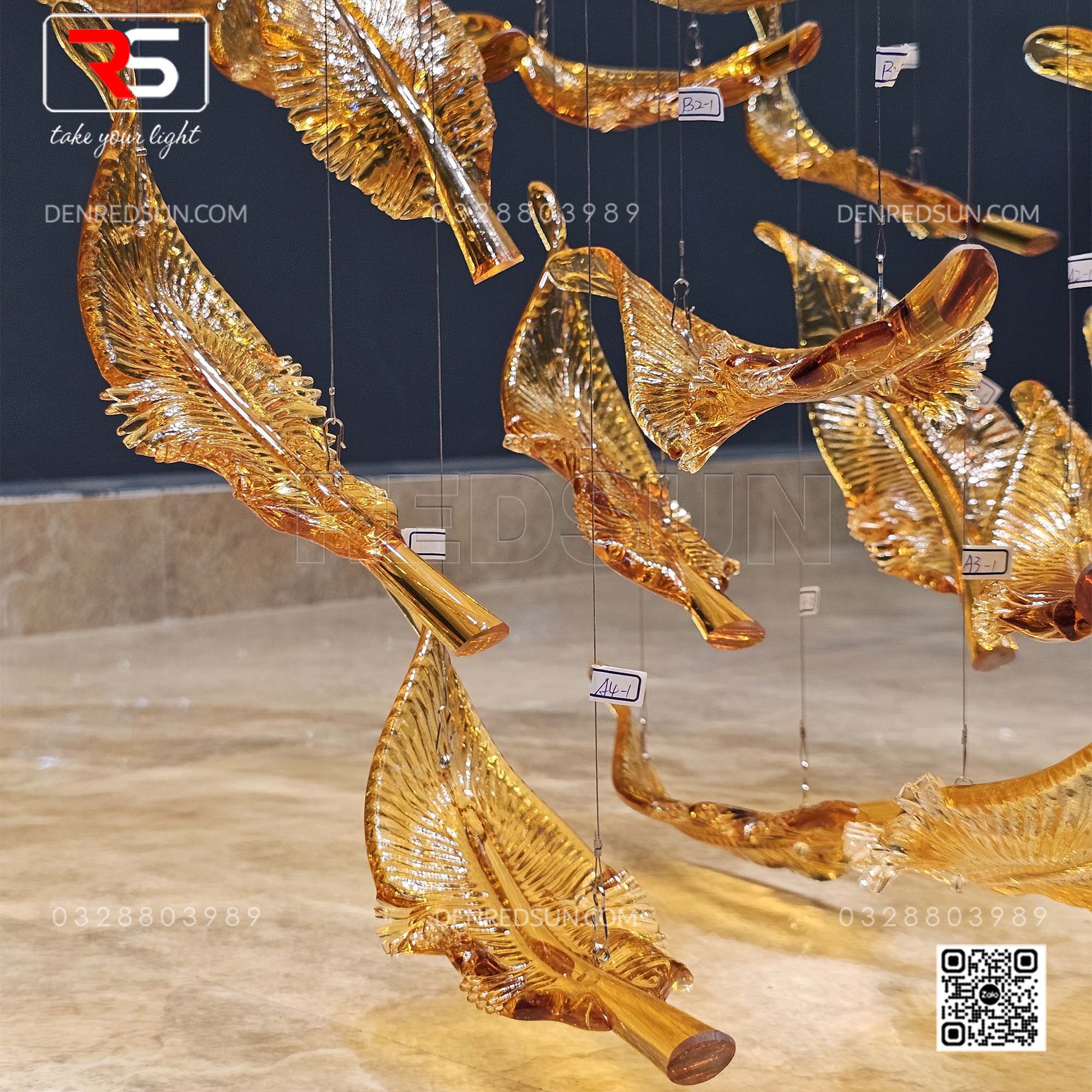 Đèn Chùm Thông Tầng Phòng Khách, Biệt Thự, Sảnh Khách Sạn Phong Cách Hiện Đại Lốc Xoáy HTK-NKFZ011