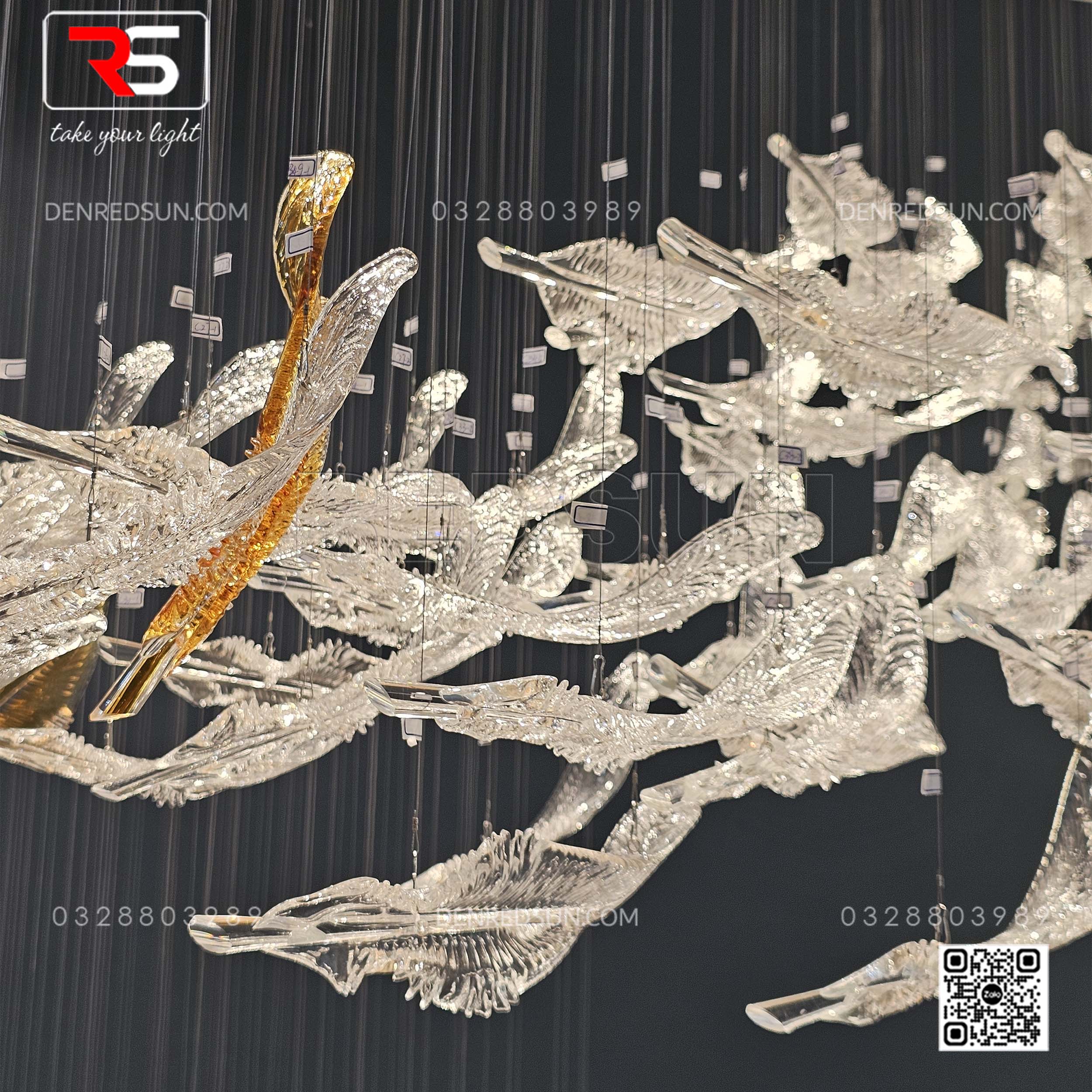 Đèn Chùm Thông Tầng Phòng Khách, Biệt Thự, Sảnh Khách Sạn Phong Cách Hiện Đại Lốc Xoáy HTK-NKFZ011