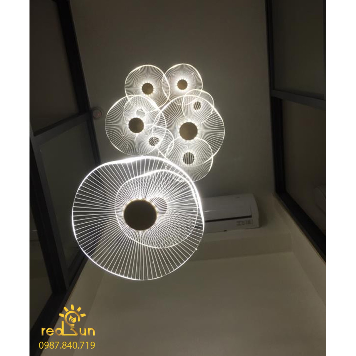 Bộ đèn thả 10 lá sen Mica CDT-T020