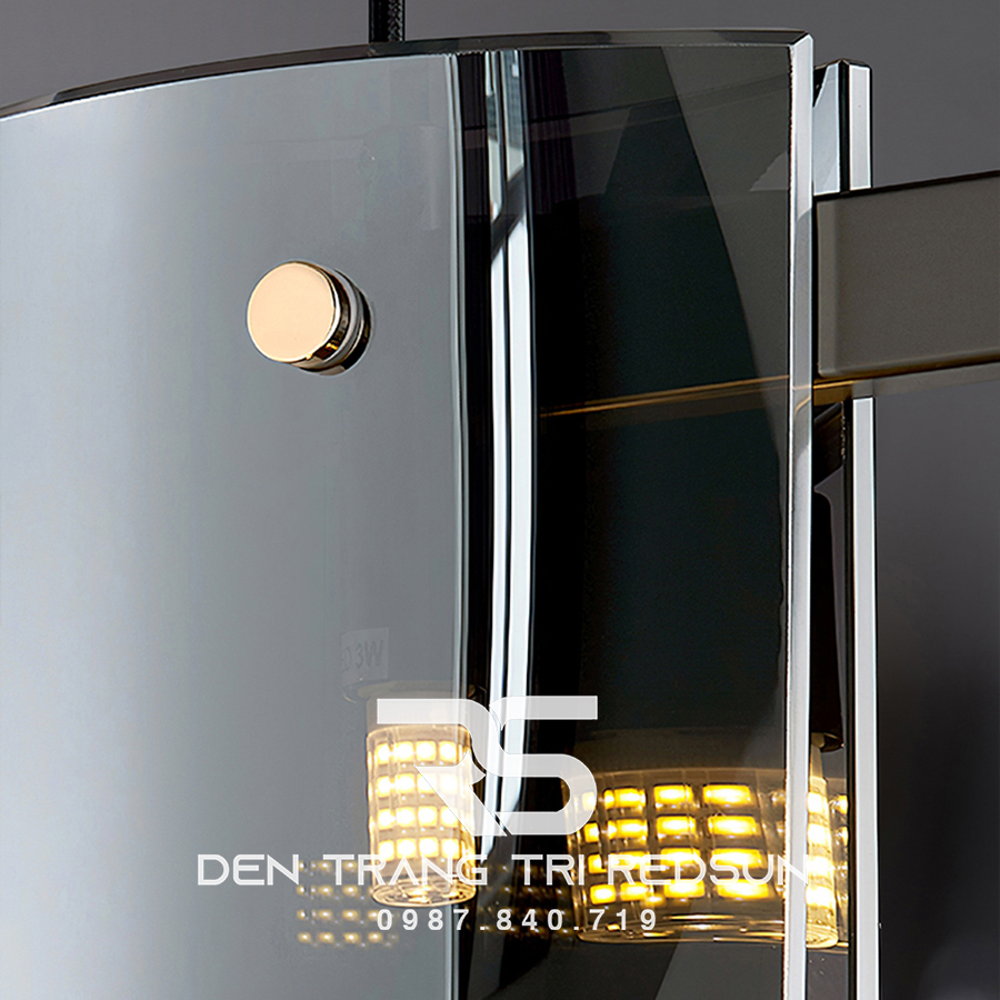 Đèn Thả Bàn Ăn Hiện Đại Bắc Âu Choá Thuỷ Tinh Đen Khói DC-L055