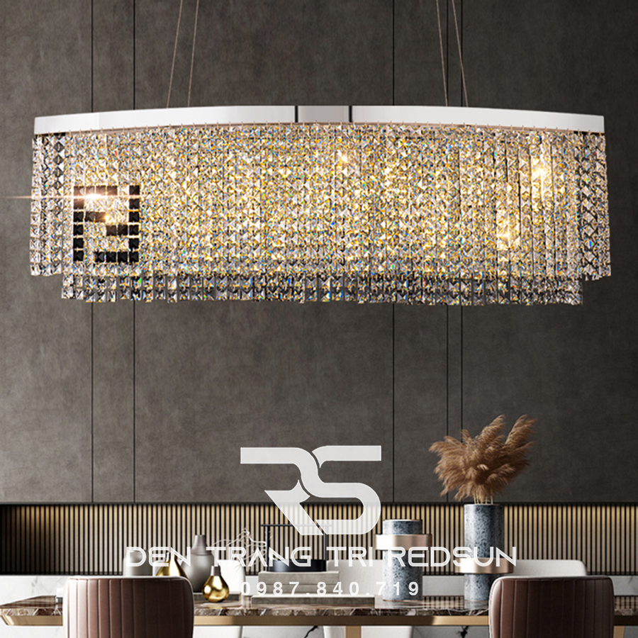 Đèn Thả Pha Lê Bàn Ăn, Bàn Đảo Hiện Đại TPL081