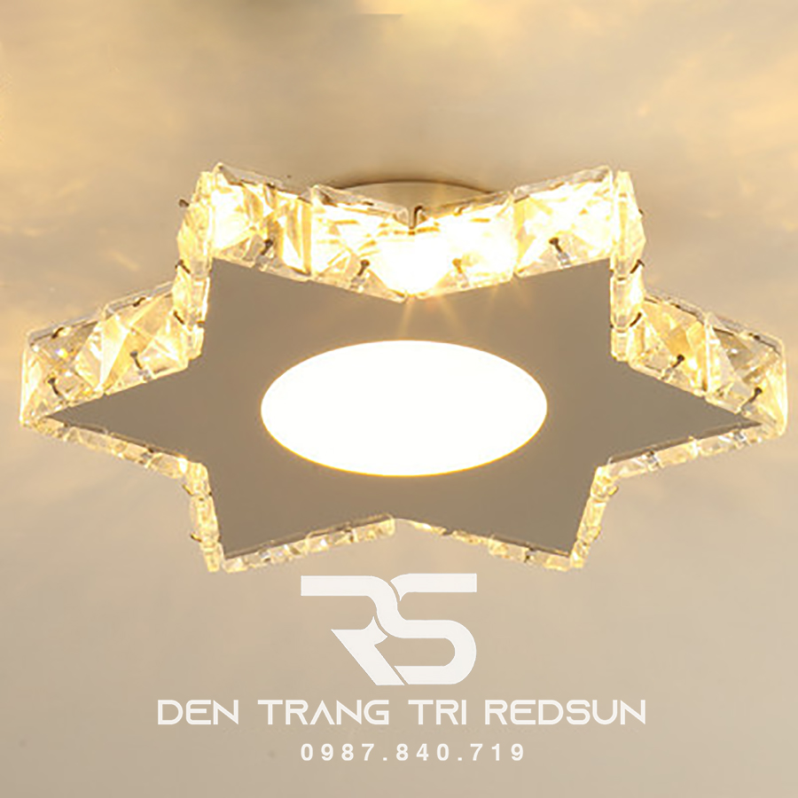 Đèn Mâm Mica Pha Lê Ốp Trần Phòng Khách Hiện Đại MKPL-069