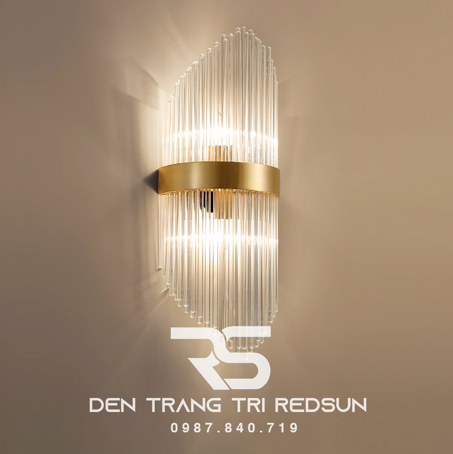 Đèn tường pha lê trang trí phòng khách hiện đại L6001 Vàng