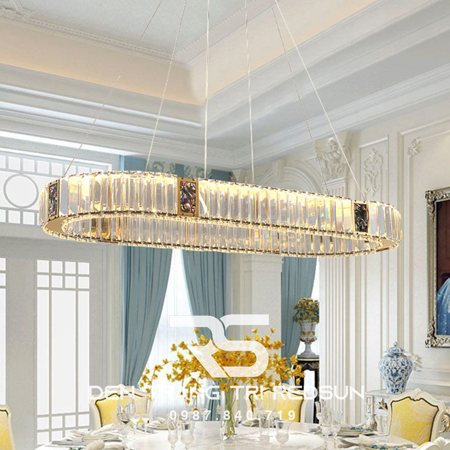 Đèn Thả Pha Lê Bàn Ăn, Bàn Đảo Hiện Đại TPL086