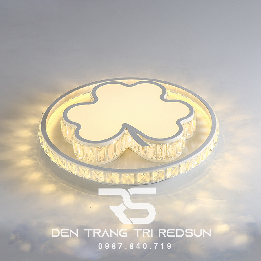 Đèn Mâm Mica Pha Lê Ốp Trần Phòng Khách Hiện Đại MKPL-086