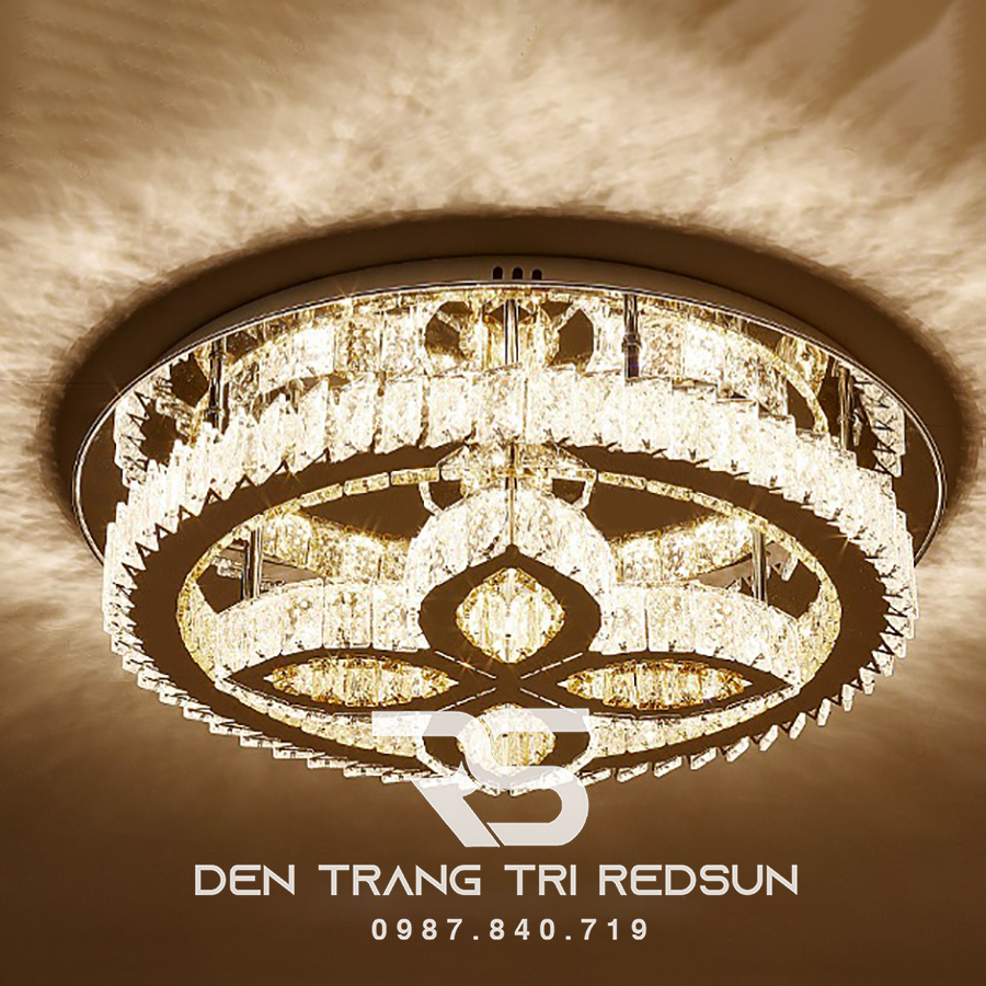 Đèn Mâm Pha Lê Ốp Trần Phòng Khách Hiện Đại M9234