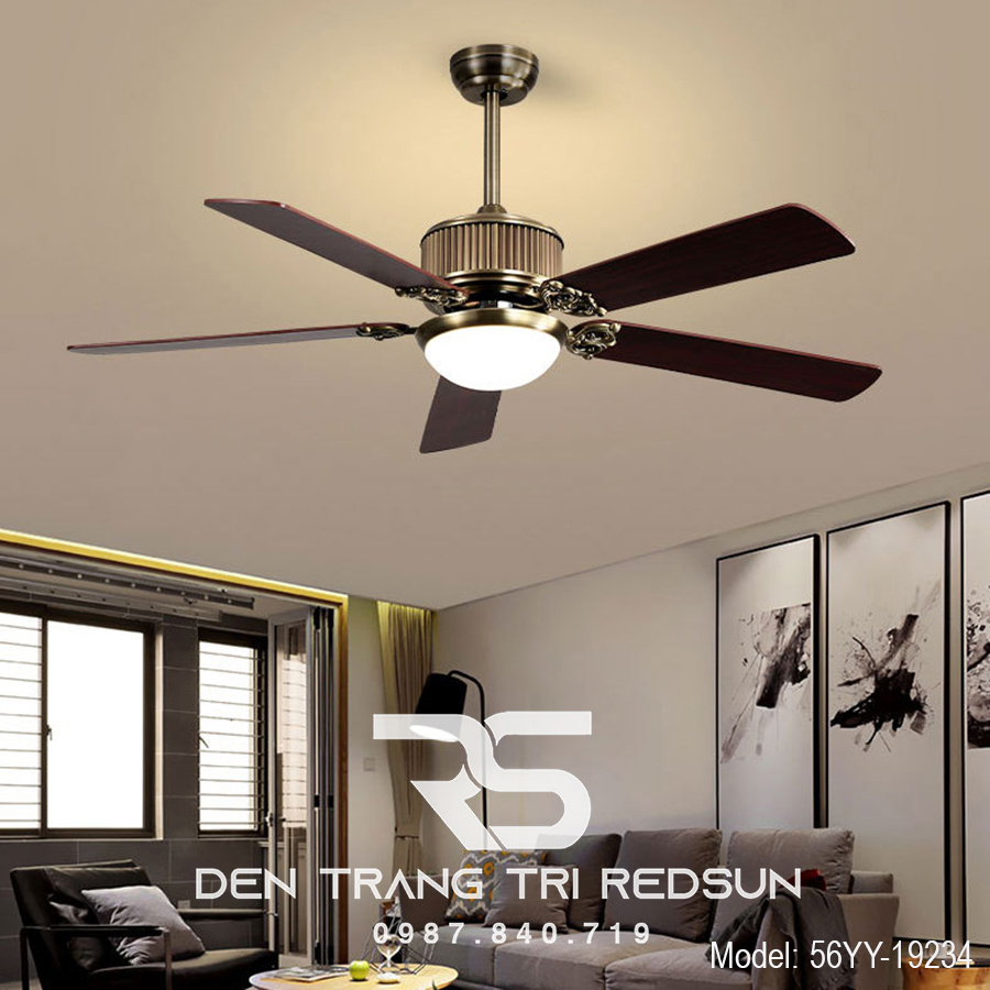 Quạt Trần Đèn Trang Trí Phòng Khách, Phòng Ngủ - 56YY-19234