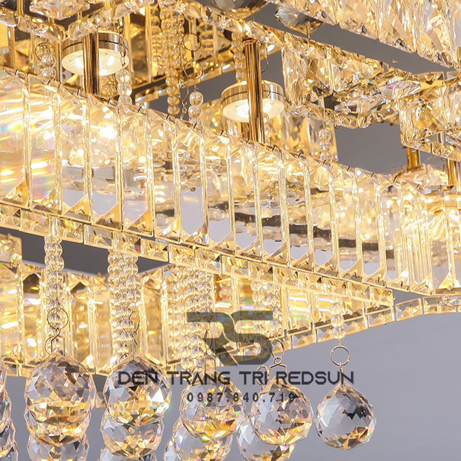 Đèn Mâm Pha Lê Ốp Trần Phòng Khách Hiện Đại M9225