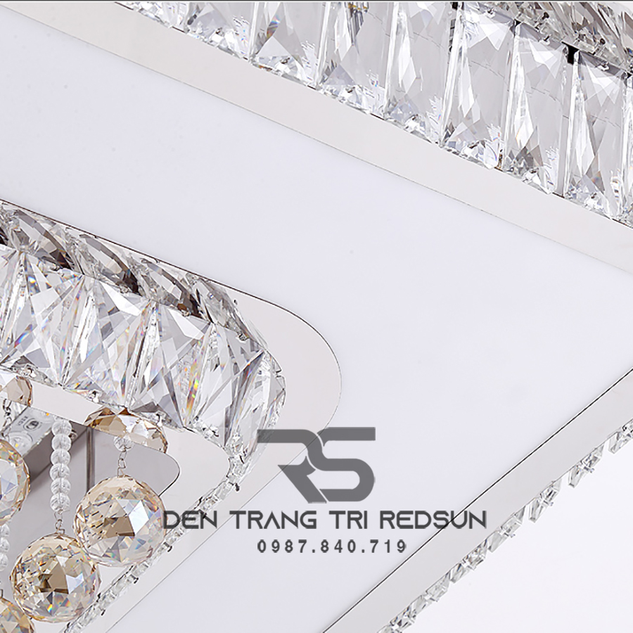 Đèn Mâm Mica Pha Lê Ốp Trần Phòng Khách Hiện Đại MKPL-078