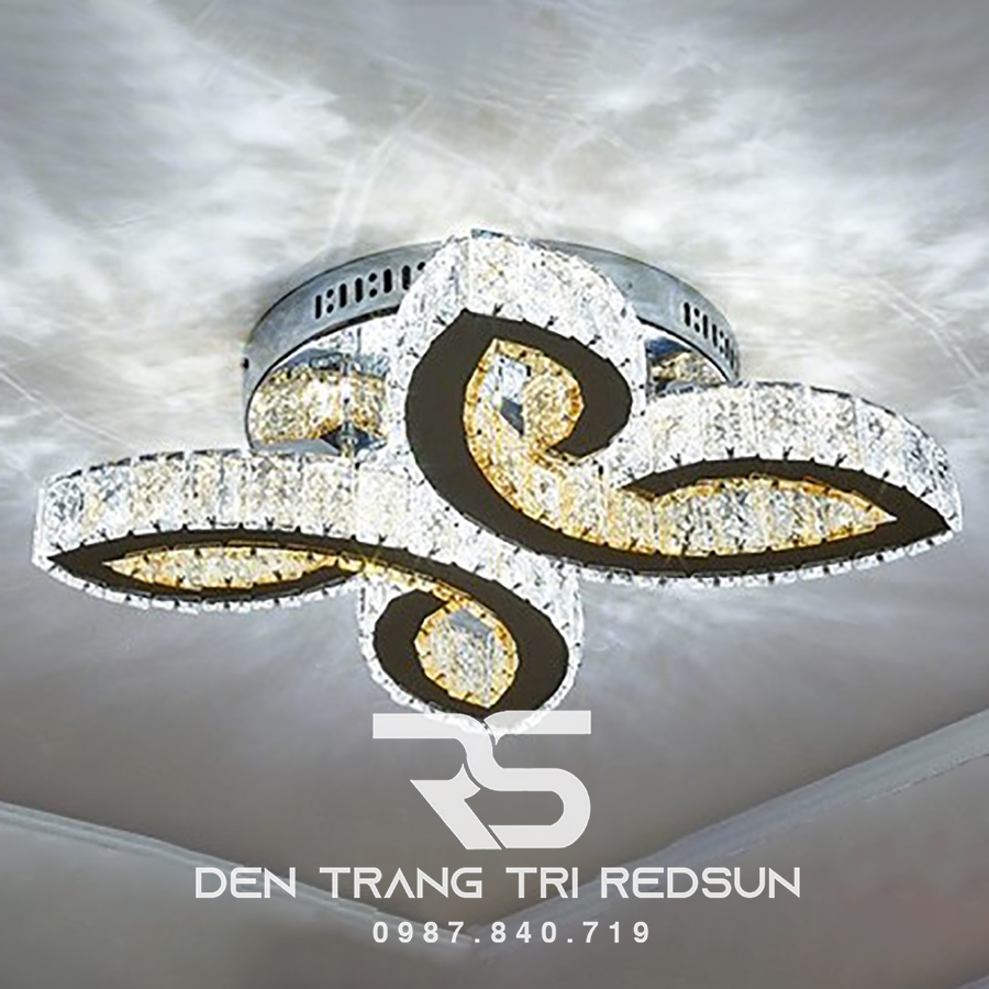 Đèn Mâm Pha Lê Ốp Trần Phòng Khách Hiện Đại M9233