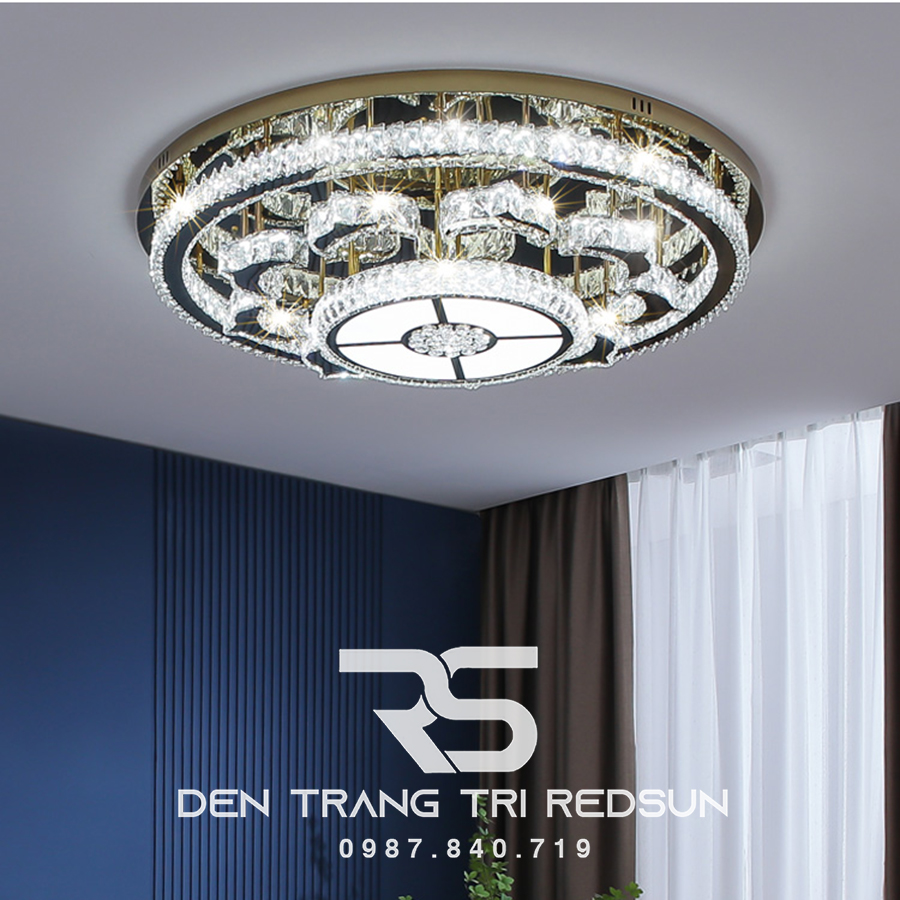 Đèn Mâm Pha Lê Ốp Trần Phòng Khách Hiện Đại M9211