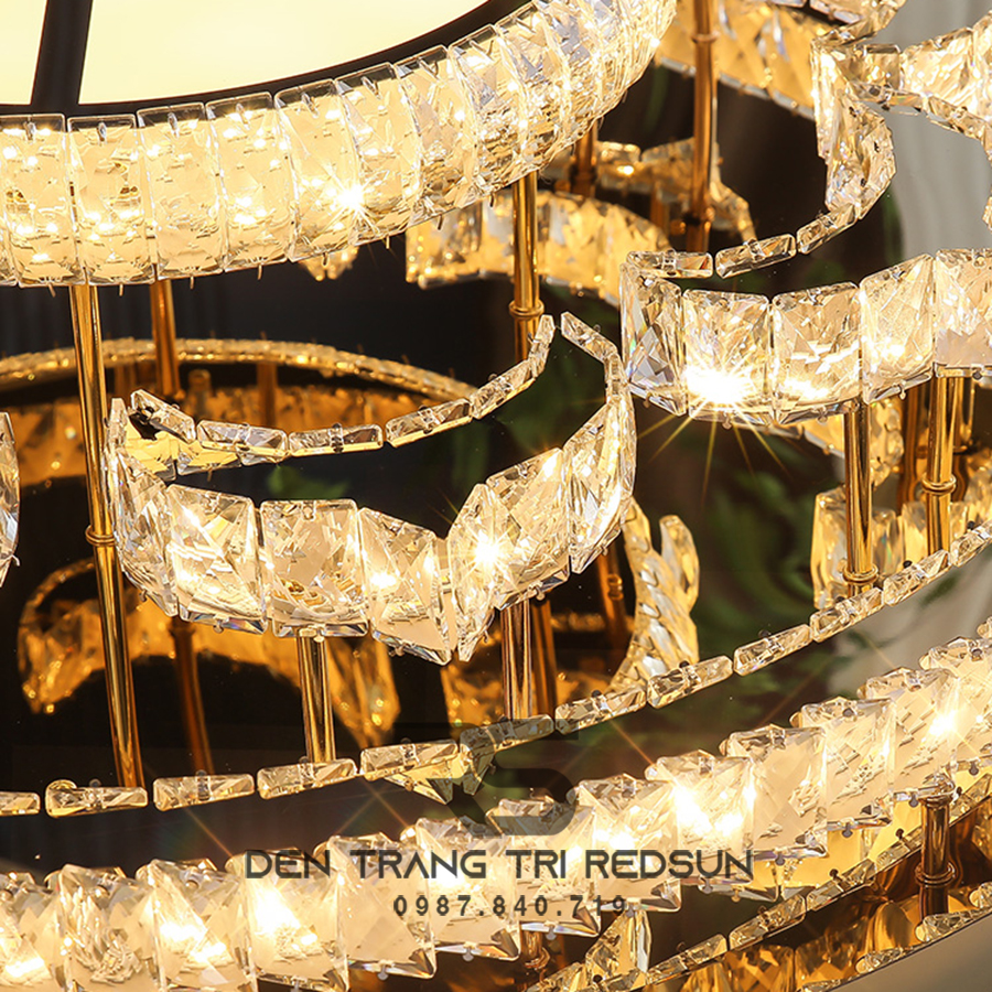 Đèn Mâm Pha Lê Ốp Trần Phòng Khách Hiện Đại M9211