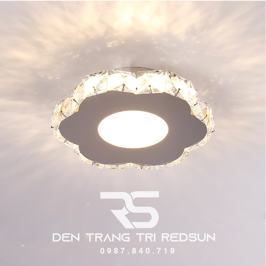 Đèn Mâm Mica Pha Lê Ốp Trần Phòng Khách Hiện Đại MKPL-071