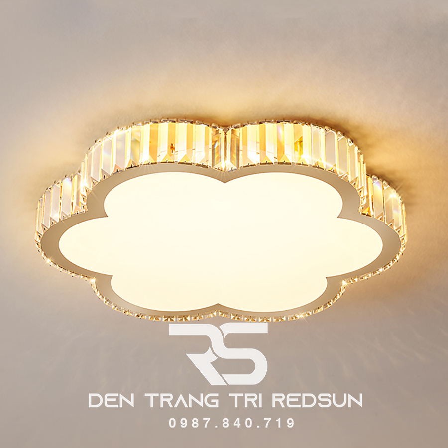 Đèn Mâm Mica Pha Lê Ốp Trần Phòng Khách Hiện Đại MKPL-037