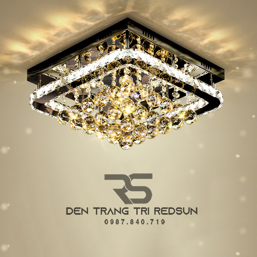 Đèn Mâm Pha Lê Ốp Trần Phòng Khách Hiện Đại M9205
