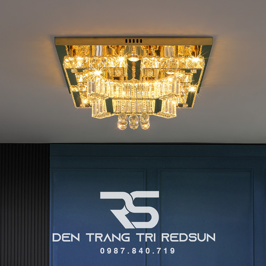 Đèn Mâm Pha Lê Ốp Trần Phòng Khách Hiện Đại M9225