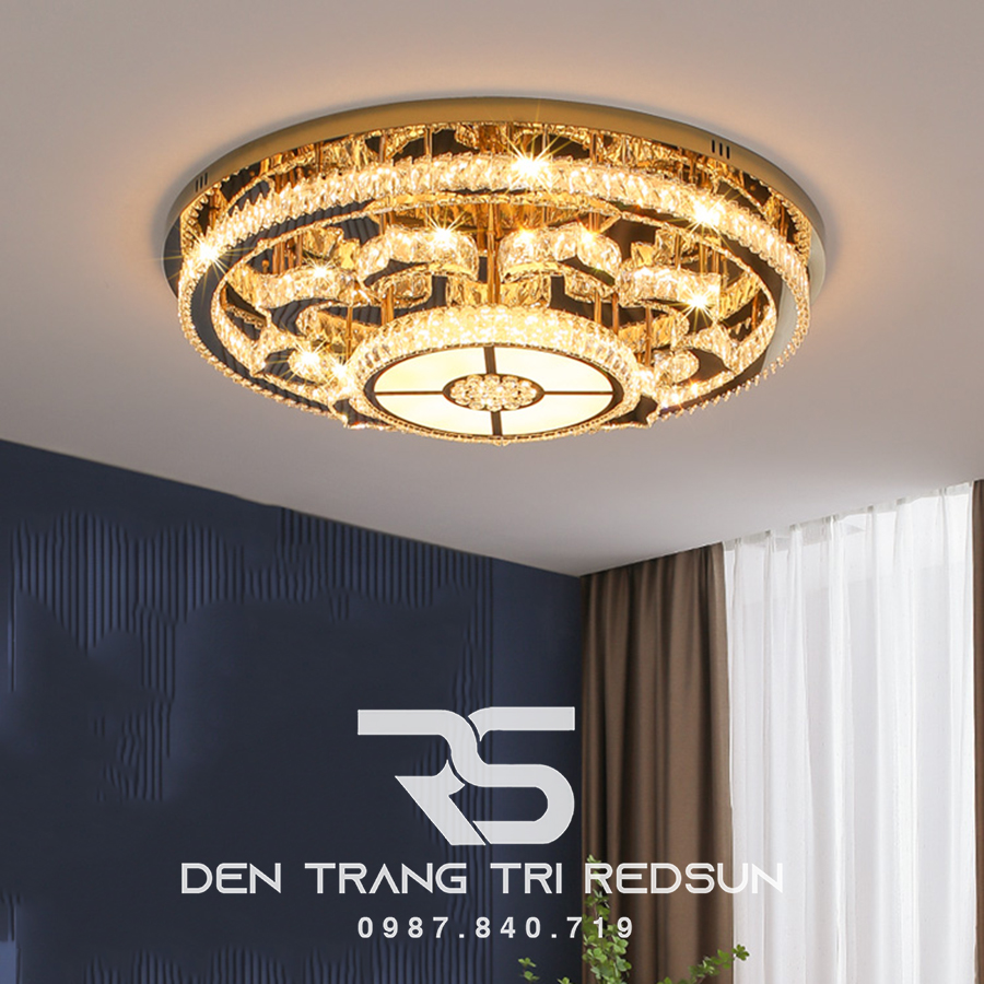 Đèn Mâm Pha Lê Ốp Trần Phòng Khách Hiện Đại M9211