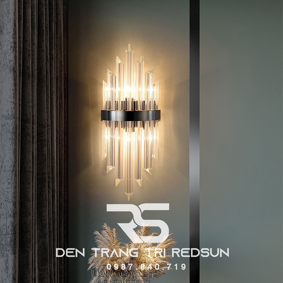 Đèn tường pha lê trang trí phòng khách hiện đại DT1163-Đen