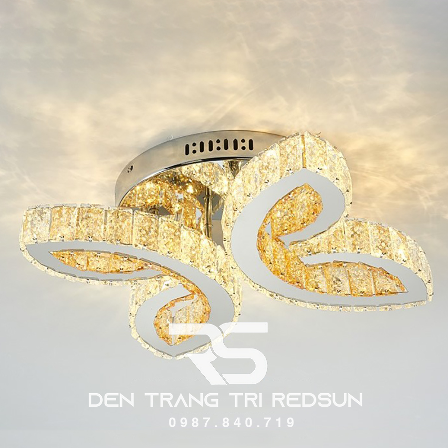 Đèn Mâm Pha Lê Ốp Trần Phòng Khách Hiện Đại M9233