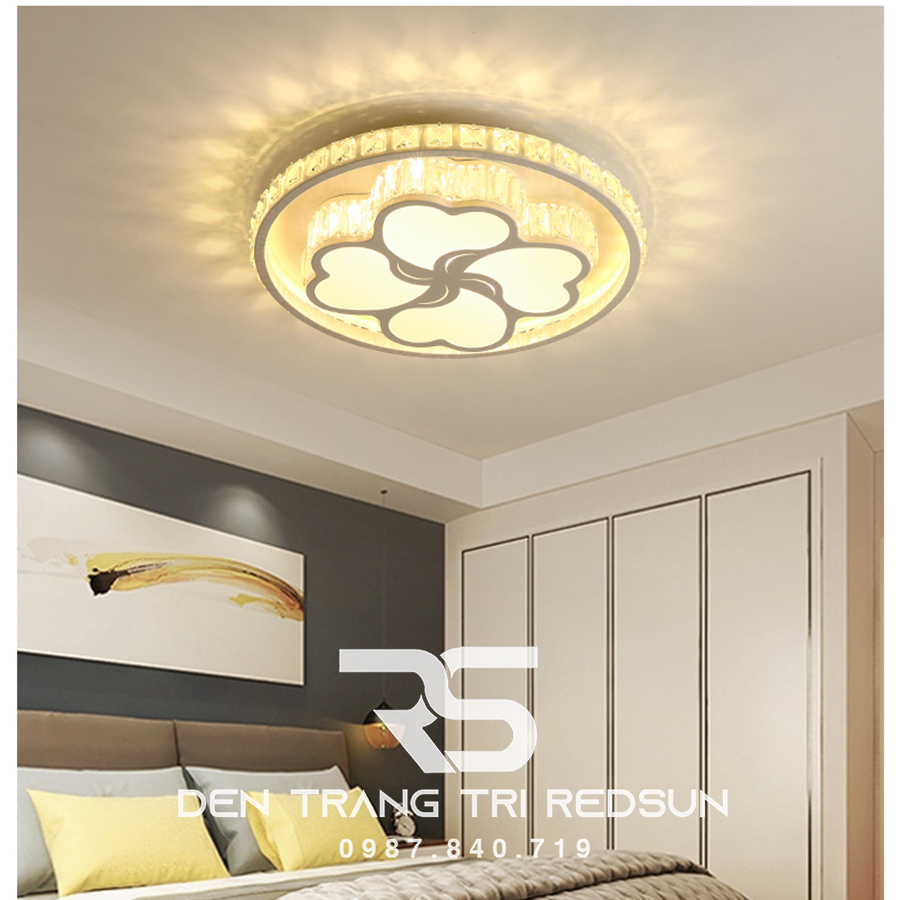 Đèn Mâm Mica Pha Lê Ốp Trần Phòng Khách Hiện Đại MKPL-085