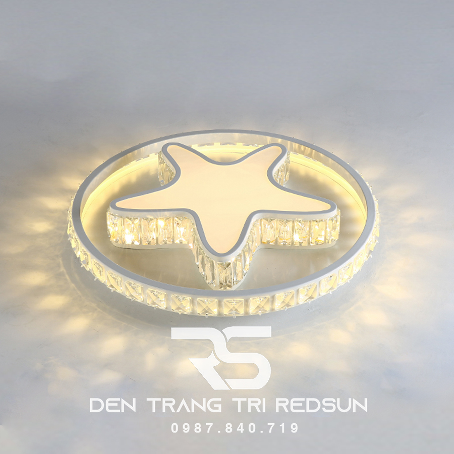 Đèn Mâm Mica Pha Lê Ốp Trần Phòng Khách Hiện Đại MKPL-087