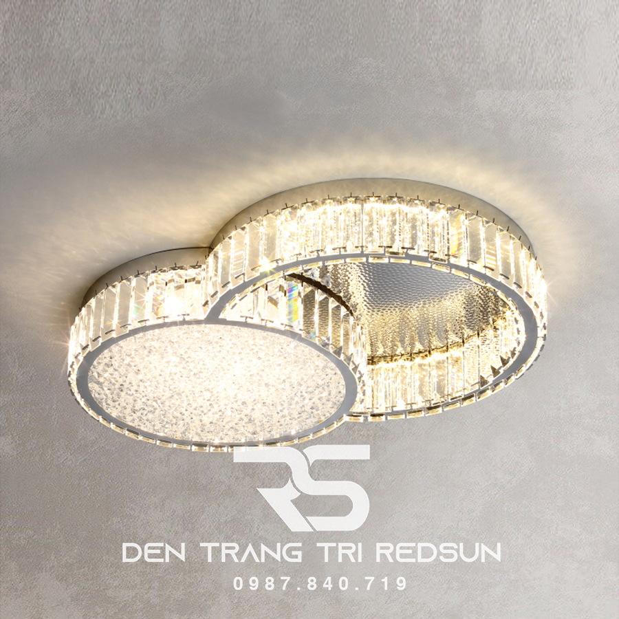 Đèn Mâm Pha Lê Ốp Trần Phòng Khách Hiện Đại M9238