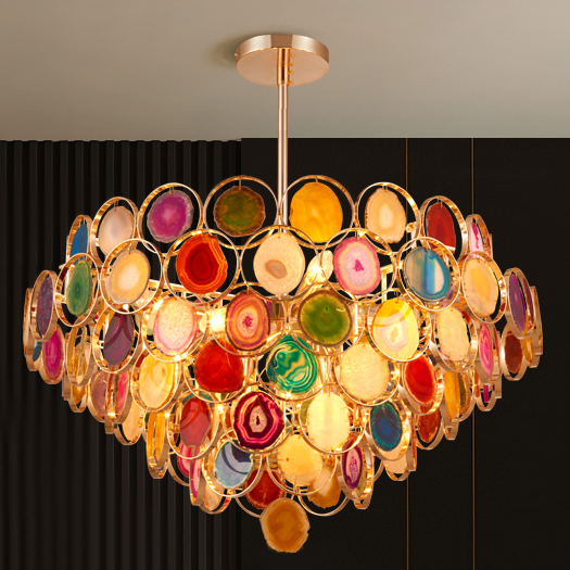 Đèn Chùm Phòng Khách Đá Mã Não Phong Cách Bắc Âu DC-T063