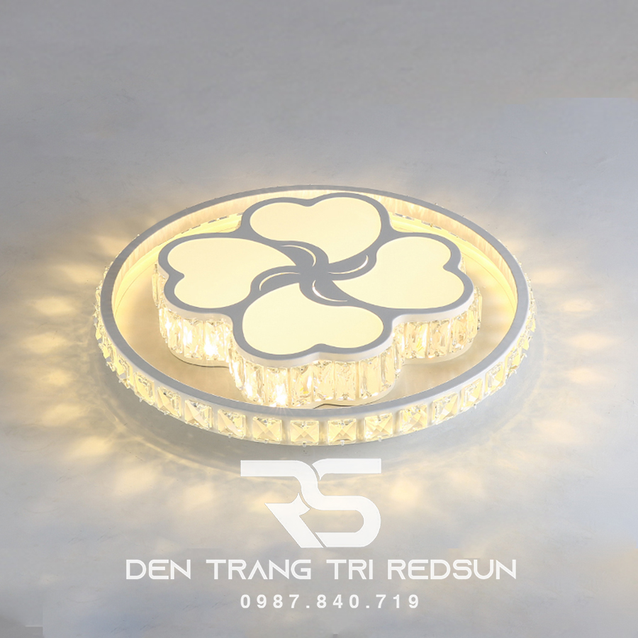 Đèn Mâm Mica Pha Lê Ốp Trần Phòng Khách Hiện Đại MKPL-085