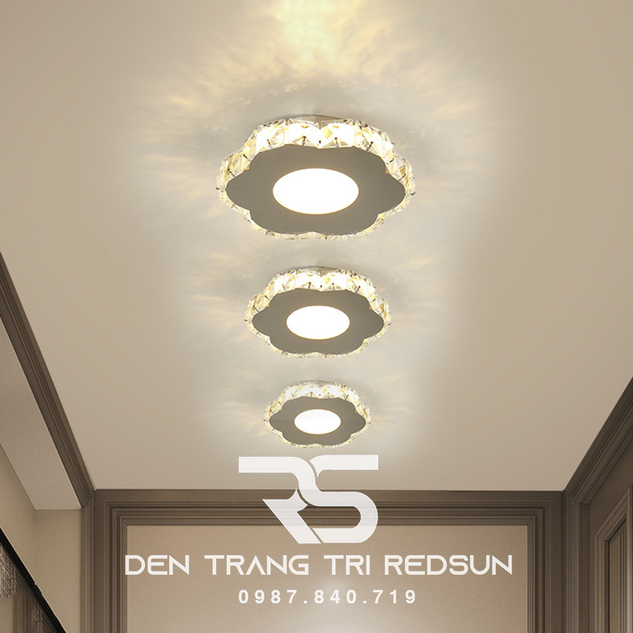 Đèn Mâm Mica Pha Lê Ốp Trần Phòng Khách Hiện Đại MKPL-071