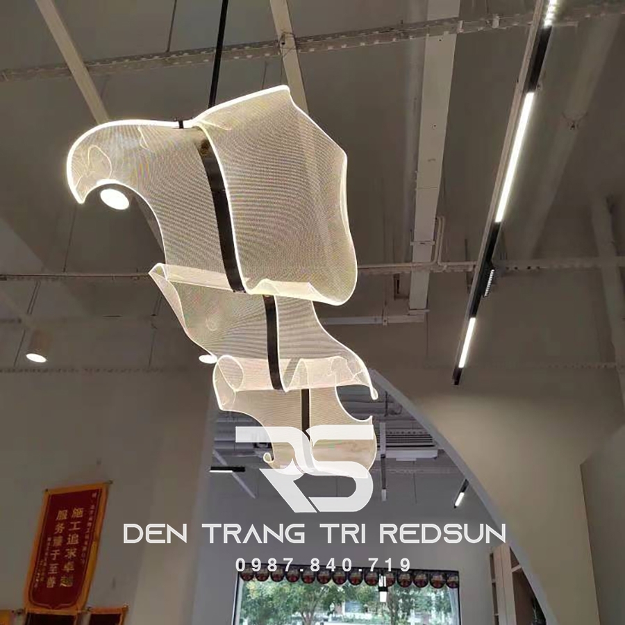 Đèn Thả Bàn Ăn Hiện Đại Dáng Dải Lụa Acrylic Phong Cách Bắc Âu DC-T076