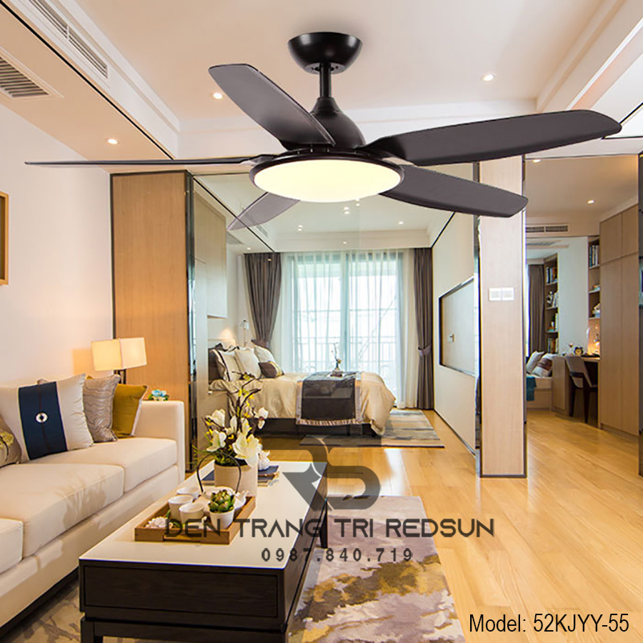 Quạt Trần Đèn Trang Trí Phòng Khách, Phòng Ngủ - 52KJYY-55
