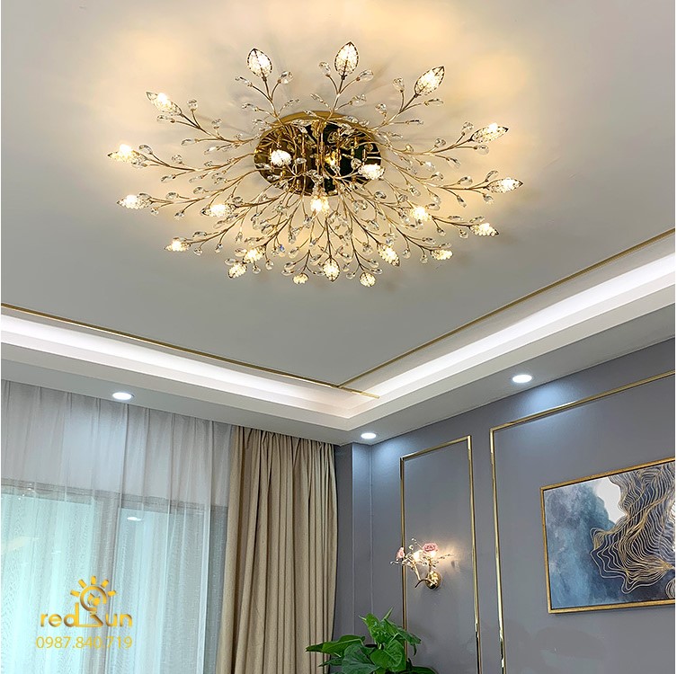 Mâm ốp trần cánh pha lê OP-005