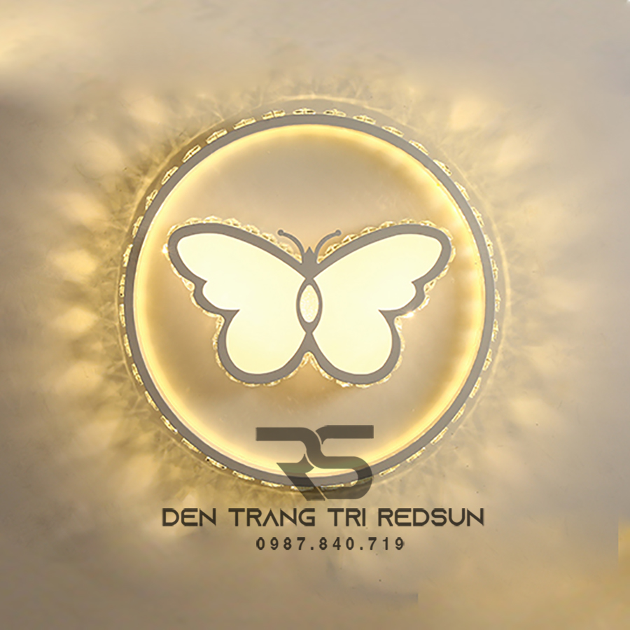 Đèn Mâm Mica Pha Lê Ốp Trần Phòng Khách Hiện Đại MKPL-088