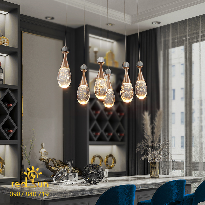 Đèn Thả Trần Hiện Đại Lắp Thông Tầng Cầu Thang, Phòng Khách, Bàn Ăn Chất Liệu Pha Lê TL031