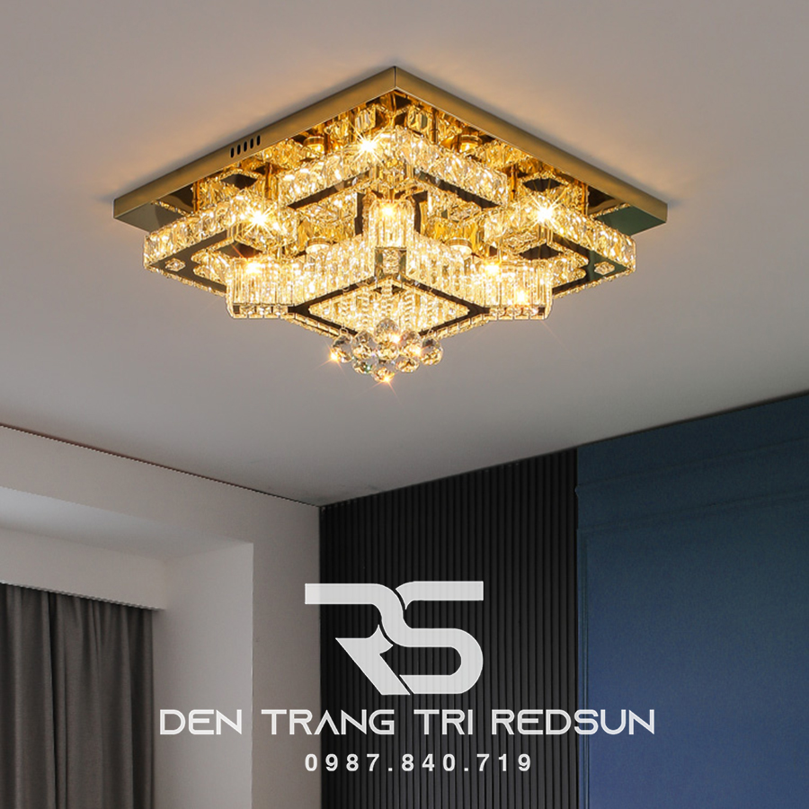 Đèn Mâm Pha Lê Ốp Trần Phòng Khách Hiện Đại M9225