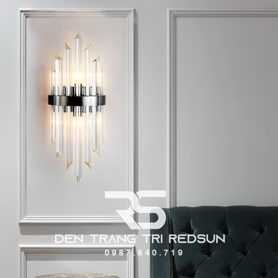 Đèn tường pha lê trang trí phòng khách hiện đại DT1163-Đen